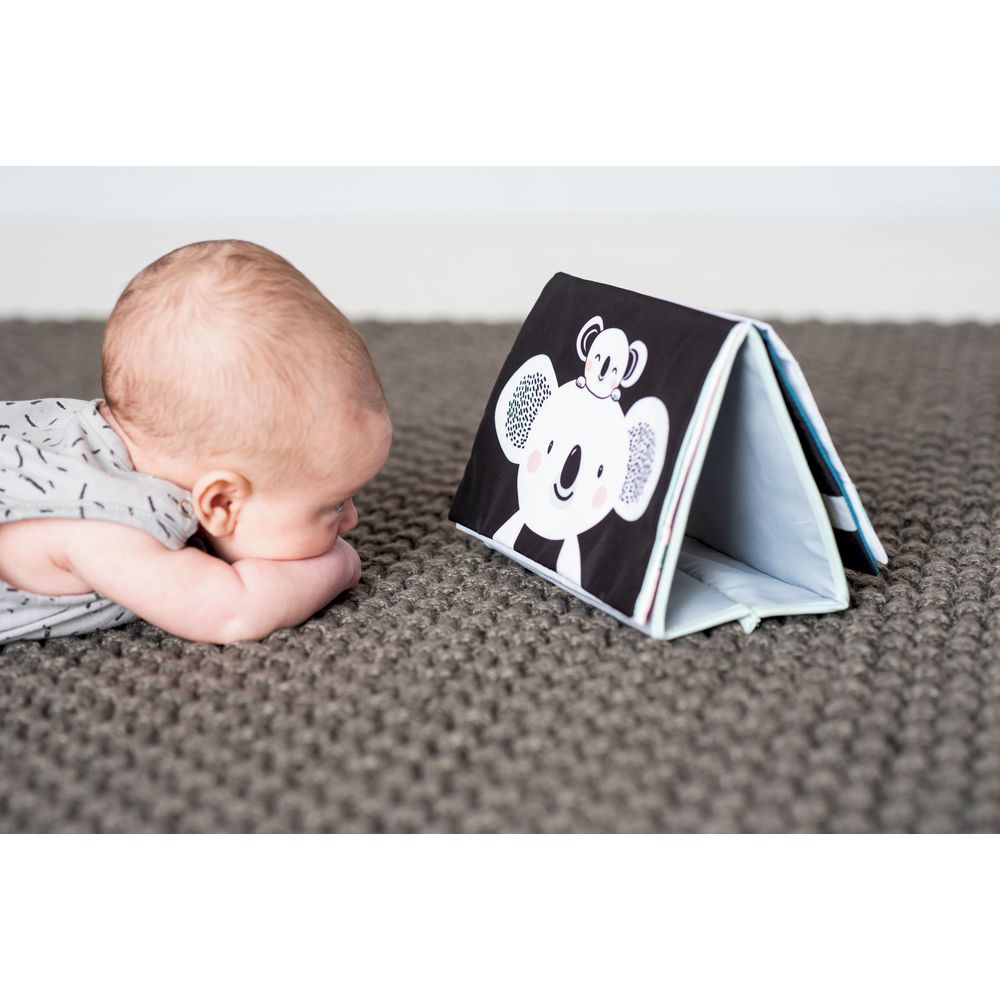 Taf Toys - Livre Chevalet Koala En Tissu - Noir Et Blanc + Couleurs - Avec Miroir Et Anneau De Dentition