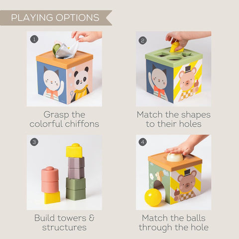 Zany Zoo | Cube d'activités en bois | B. toys – B. toys Canada Zany Zoo | Cube d'activités en bois | B. toys – B. toys Canada