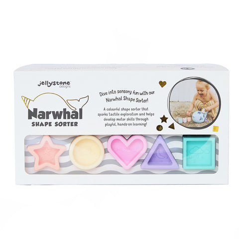 Jellystone Designs - Narwhal Shape Sorter - Pastel