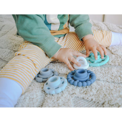 Jellystone Designs Rainbow Stacker & Teether - Ocean