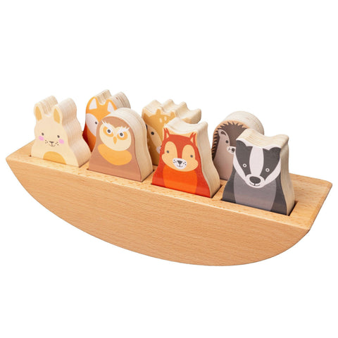 Rosa & Bo Rock-A-Boat Woodlies Woodland Friends - with 7 Woodlies