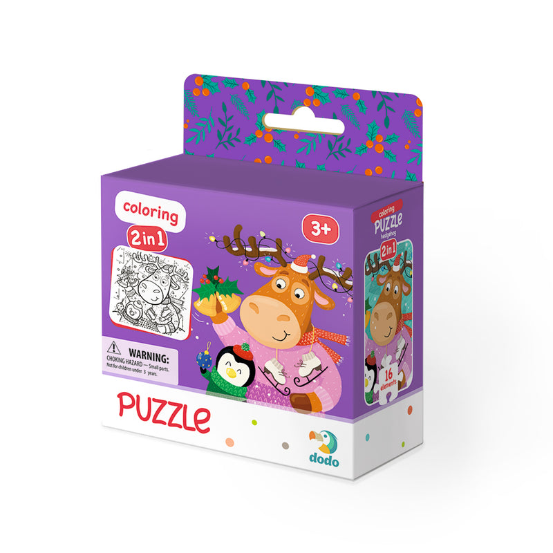 Dodo 2 in 1 Colouring Puzzle 'Deer & Penguin' (16pc)
