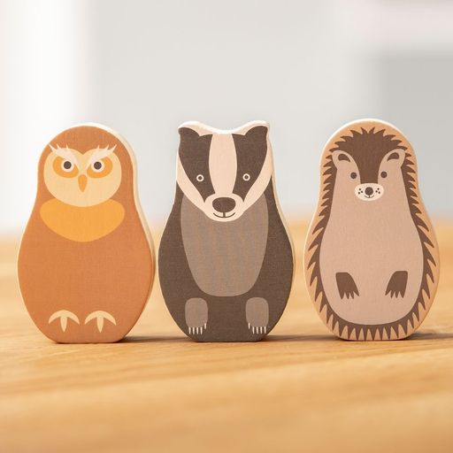 Rosa & Bo Collectable Woodlies Characters Owl Animal Set