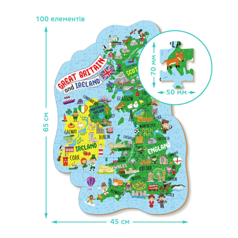 Dodo Puzzle Map of Great Britain & Ireland 100 piece puzzle